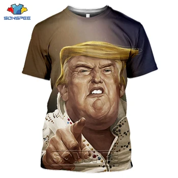 2020 m. naujo dizaino Juokingas Anime Donald Trump Marškinėliai 3D spausdinimo Grafika t-shirt Karšto Atsitiktinis menwomen Elvis T-top marškinėliai trumpomis rankovėmis