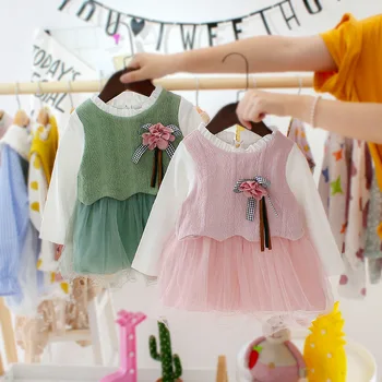 2020 m. pavasarį kūdikiams, kūdikių mergaitės suknelė naujagimiui mergaičių drabužiais 1-asis gimtadienis princess tutu suknelės kūdikiams ilgomis rankovėmis suknelė