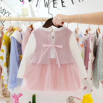 2020 m. pavasarį kūdikiams, kūdikių mergaitės suknelė naujagimiui mergaičių drabužiais 1-asis gimtadienis princess tutu suknelės kūdikiams ilgomis rankovėmis suknelė