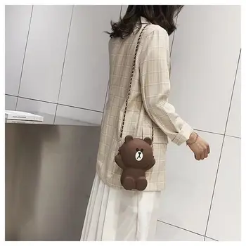 2020 Mados dizaino moterų bear-formos krepšys mielas juokingas moterų vakarinę suknelę sankabos krepšys, piniginė grandinės pečių maišą gimtadienio dovana