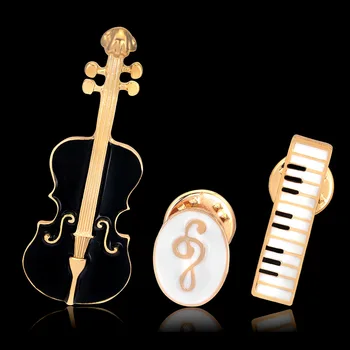 2020 Mados Naujų Smuikas Simbolis Klavišinių instrumentų Emaliuota Segė Corsage Pin Dovanos Muzikos Mokytoja Marškinių Apykaklės Apdaila