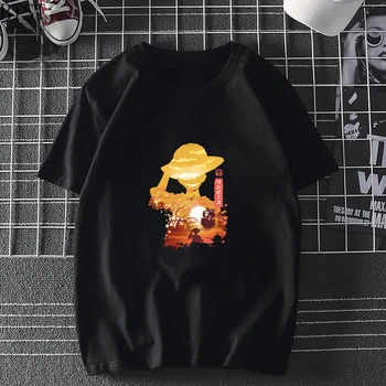 2020 metų Vasaros Vyrų Luffy šiaudų skrybėlę smol logo T Shirt Harajuku Juokinga Medvilnės T Marškinėliai, Unisex Medvilnės patogus Tshirts Anime