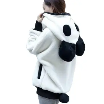 2020 moteriški Megztiniai Visiškai Mielas Lokys Ausies Panda ruduo Šiltas ilgomis Rankovėmis su Gobtuvu Striukė Sudadera Mujer Moterų Palaidinukė S-XL