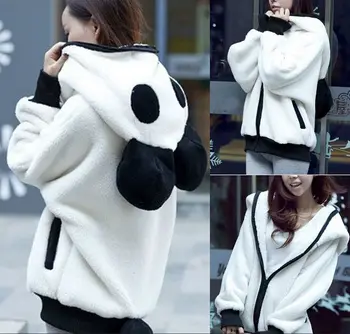 2020 moteriški Megztiniai Visiškai Mielas Lokys Ausies Panda ruduo Šiltas ilgomis Rankovėmis su Gobtuvu Striukė Sudadera Mujer Moterų Palaidinukė S-XL