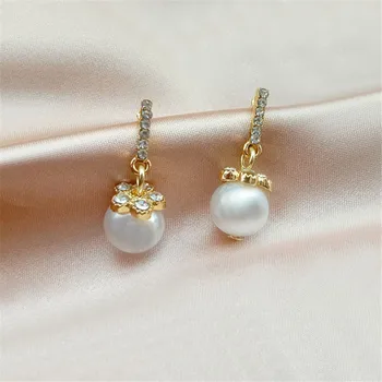 2020 Tendencija Elegantiškas Baroko Stiliaus White Pearl 925 Sterlingas Sidabro Baudos Auskarai Moterų Mados Ausies Žiedas Papuošalai Naujųjų Metų Dovana