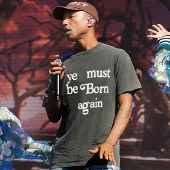 2020ss Kanye West jums Būtina gimti iš naujo, Išspausdinta Moterims, Vyrams marškinėliai Hiphop Streetwear Vyrų Medvilnės Atsitiktinis Negabaritinių marškinėliai