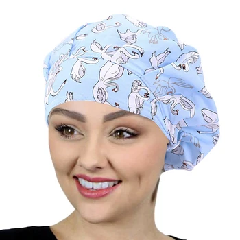 2021 m. Pavasarį moteris krūmynai skrybėlę, prakaitas sugeriančios unisex Kosmetologė priedai animacinių filmų spausdinti augintinio grožio dirbti Sveikatos priežiūros paslaugų kepurės