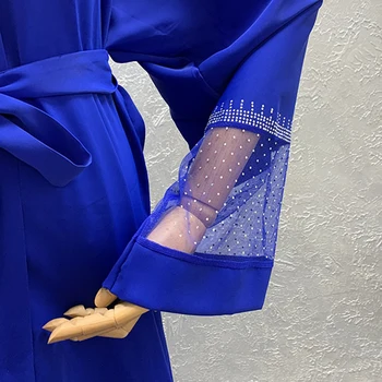 2021 Musulmonų Nėrinių Maxi Suknelė Abaja Siuvinėjimo Pearl Ilgas Mantijas Tunika Kimono Jubah Artimųjų Rytų Ramadanas Arabų Islamo Apranga