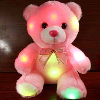 20CM LED Spalvinga Švyti mergina Vaikų Pliušinis Meškiukas Miegamasis Žaislai apšvietimo Mielas Dovanas Vaikams, Gimtadienis, Kalėdos