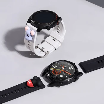 22mm WatchBand Už Huawei Žiūrėti GT 2 2E Magicwatch 2 diržu, Samsung Galaxy žiūrėti 3 Active2 Pavarų S3 Pasienio silikoninė apyrankė