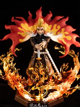 25cm Demon Slayer Rengoku Kyoujurou Veiksmų Skaičiai Žaislai GK Anime Kimetsu Nr. Yaiba PVC Modelis Statulėlės Žaislas Lėlės
