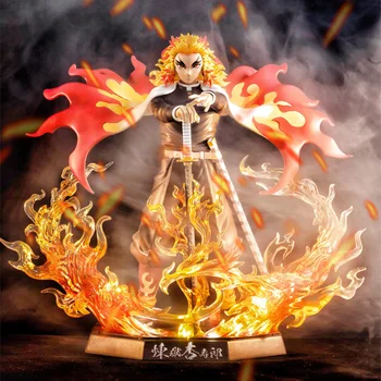 25cm Demon Slayer Rengoku Kyoujurou Veiksmų Skaičiai Žaislai GK Anime Kimetsu Nr. Yaiba PVC Modelis Statulėlės Žaislas Lėlės