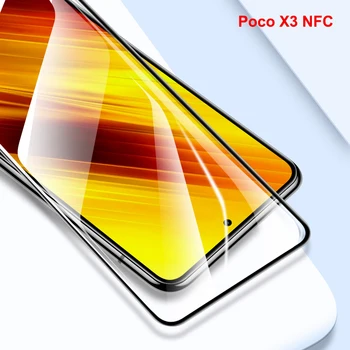 2VNT Grūdintas Stiklas Xiaomi Poco X3 Screen Protector, 3D Full Klijai Ekrano Plėvelė Xiaomi Poco X3 NFC Grūdintas Stiklas Raštas