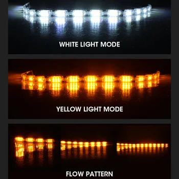 2X Automobiliu LED Dienos Veikia Šviesos DRL Automobilio LED Juostos posūkio signalo Lemputė krištolo ašaros Auto Dekoratyvinis Lankstus, atsparus Vandeniui 12V 60CM