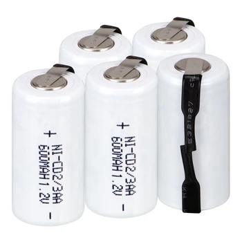 2~32PCS 1.2 v 600mAh ni-cd 2/3 aa įkraunamos baterijos 1.2 v nicd baterijas, įkraunamas baterijas, balta