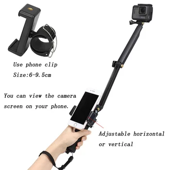 3 Būdas Danga Vandeniui Monopodzie Selfie Stick Gopro Hero 8 7 6 5 4 Sesijos SJCAM Xiaomi Yi 4K Eiti Pro Fotoaparato Trikojo Priedai