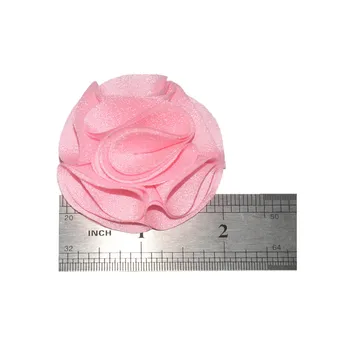 30 vnt./ daug ,5,5 CM Vaikų headweardouble šifono trimatis gėlių drabužiai, plaukų aksesuarai