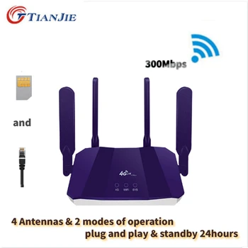300Mbps 4G LTE Atrakinti MEZON Maršrutizatorius, Plačiajuosčio ryšio Wifi Mobile Hotspot WAN/LAN Prievadas Antenos Namų Modemo prijungimo įtaisas su SIM Kortelės Lizdas