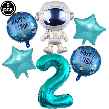32inch Kosmoso Šalies Astronautu balionas Raketų Folija Balionai Galaxy Temą Šalis Berniukas Vaikams Gimtadienio Dekoro Helio Globos