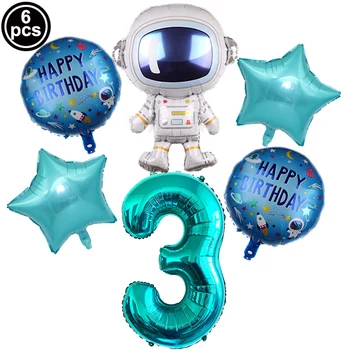 32inch Kosmoso Šalies Astronautu balionas Raketų Folija Balionai Galaxy Temą Šalis Berniukas Vaikams Gimtadienio Dekoro Helio Globos