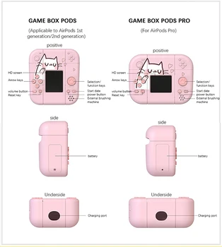 3D Gameboy Tetris Žaidimas Belaidžių Ausinių Atveju Airpods 1 2 AirPods Pro Atveju Mielas Konsolės Game Boy Atveju 