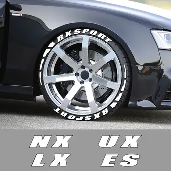 3D Gumos Automobilių Padangų Etiketės Raidės, Lipdukai, Lexus RX 300 250 GX 400 UX 200 NX LX LS GS ES CT200h Fsport Auto Priedai