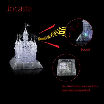 3D Kristalų Pilies Statyba Puzzle Muzikos Mirksi LED Šviesos Vaikai Montavimas Intelektualūs Žaislai, Dėlionės, Žaislai Vaikams Dovanos]