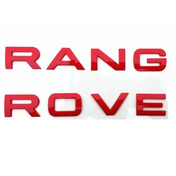 3D Raidės ABS Priekinis Dangtis Emblema Range Rover Gaubtu Raidės, Lipdukai Land Rover Range Rover( Blizgus Raudonas)