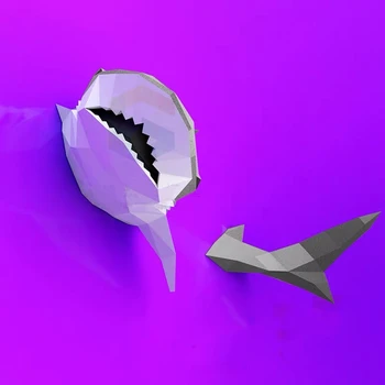 3D Ryklys Gyvūnų Popieriniai Žaislas Namų Sienų Dekoras Kambarį Dekoro 