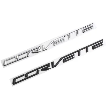 3D Stereo Corvette Raidžių Lentele Logotipo Lipdukas, Skirtas Chevrolet Kamieno Bagažinės Emblema Lipdukai Sidabro Juoda Pakeisti Priedus