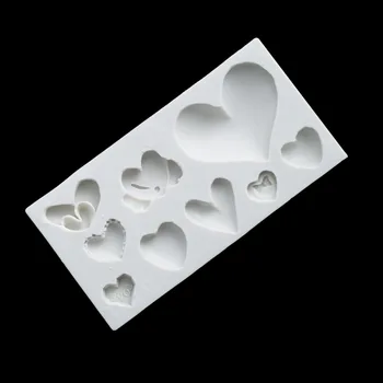 3D Širdies Formos Silikono Formos Tortas Dekoravimo Priemonės Cupcake Silikono Formos Šokolado Liejimo Dekoro Keksiukų Kepimo Skardą Trafaretas K214