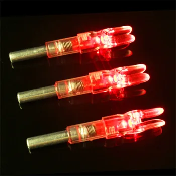 3pcs Spalvinga Automatiškai Šviesos Aukštos Kokybės Medžioklės Šaudymo Tinka 6,2 mm Rodyklių Veleno Apšviesta Lankas LED Žėrintis Rodyklių Nock Uodegos