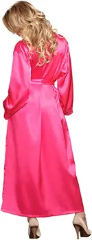 3XL Moterų Šilko Satino Ilgas Chalatas vestuvių Nuotaka Nėrinių Chalatas Kimono Chalatai Seksualus Feminino Vonia Nakties Skraiste Plius Dydis Peignoir Femme 35