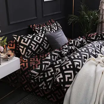 40 Paprastų geometrinių patalynės komplektas lino antklode padengti nustato Leopard 3pcs king size lova, užvalkalai Karalienė namų tekstilės medvilnės patalynę