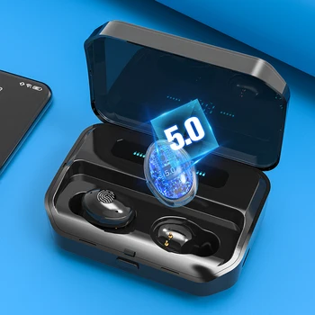 4200mAh TWS Bluetooth 5.0 Eaphones Su Įkrovimo Atveju Belaidės Ausinės IPX7 atsparus Vandeniui Ausinių Sporto 9D Stereo Touch Control