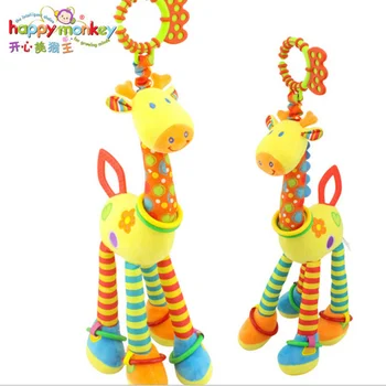 (46cm)Pliušinis Kūdikiams, Žaislai, Minkšti, Žirafa Gyvūninės Handbells Kūdikių Vystymosi Mielą Naujagimį Barškučių Prabangus Vežimėlis Lova Varpai Handbell