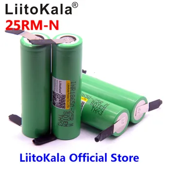 4pcs LiitoKala originalus 18650 2500mAh Bateriją INR1865025R 3,6 V Išleidimo 20A Skirta Akumuliatoriaus Galia + PASIDARYK pats Nikelio