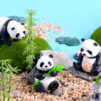 4Pcs Mini Panda Figūrėlės Dekoro Tortas Topper Micro Aksesuaras Namų Puošybai Vėliavos Dekoracija Berniukas Gimtadienio Super Mielas