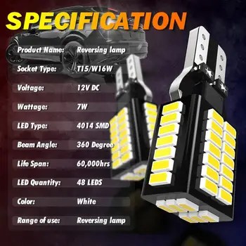 4pcs T15 Canbus led 921 W16W LED Lemputės, Automobilių Atsarginės Atvirkštinio Žiburiai 