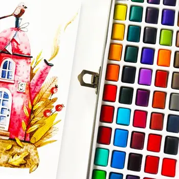 50 Spalvų Kieto Akvarelės Dažų Pigmentas Nustatyti Nešiojamų Pradedantiesiems Piešimo Meno Dropshipping