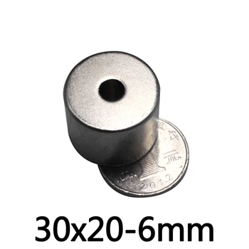 50PCS 30x20-6 Galingi Magnetai 30*20 mm Skylė 6mm Nuolatinis Apskritojo Įsprausti Neodimio Magneto Magnetinio 30X20-6mm 30*20-6 mm