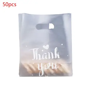 50pcs Plastiko Ačiū Saldus Duonos Pakuotės Sausainių Saldainių Maišelį Vestuvių Naudai Takeaway Skaidri Maisto Pakuotės