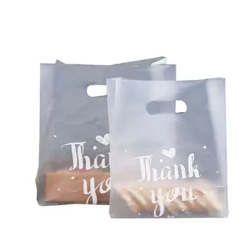 50pcs Plastiko Ačiū Saldus Duonos Pakuotės Sausainių Saldainių Maišelį Vestuvių Naudai Takeaway Skaidri Maisto Pakuotės