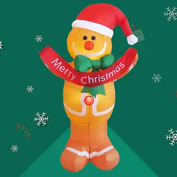 5FT Pripučiamų Kalėdų Meduoliai su imbiero priedais Vyras Su Ryškus LED Žibintai, Lauko Šalies Kieme Sodo Dekoro Kalėdų Dekoracijos namams