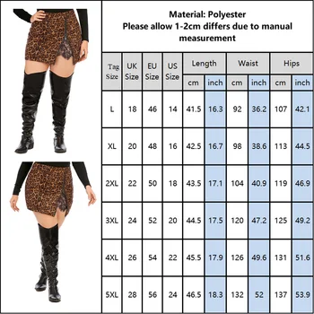5XL Leopardas Spausdinti Nėrinių Sijonus Moterų Plius Dydžio Seksualus Kratinys Sijonai Ponios Streetwear Didelis Juosmens Kratinys Slim Sijonai D30