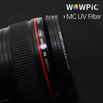77mm MC UV Filtras WOWPIC Super Slim Žalia Muticoating 16 sluoksnių Objektyvo Raštas 77 mm Fotoaparato Filtras Canon Nikon DSLR Fotoaparatas