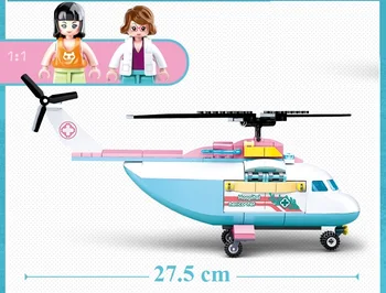 817 VNT Medicinos Centras, Statyba Blokai Ligoninę Sraigtasparniu Medicinos Automobilio Duomenys Rinkinys Mini Modelis Plytų Žaislai Vaikams Mergaitėms