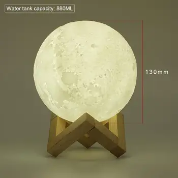 880ml 3D Mėnulio Lempos Aromatas Drėkintuvas eterinis Aliejus Difuzoriaus Oro Valytuvas Ultragarso Rūkas Drėkintuvas Skirtas namams ir Biurui, Aromaterapija