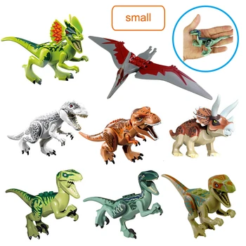 8pcs Juros periodo Dinozaurų Pasaulyje Dinozaurų Parkas nustatyti, Pteranodon T. Rex Triceratopsas Filmavimo Modelių, Statyba Blokai, Plytos, Žaislai Duomenys