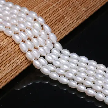 AAA Žavesio Gėlavandenių Perlų Karoliukus, Elipsės formos Natūralių Perlų Papuošalai Priėmimo 